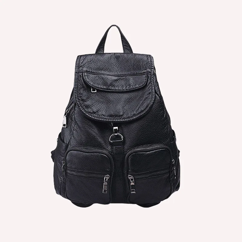 

Vintage Women Backpack Simple Style Leather Backpacks for Teenage Girls Casual School Rucksack Travel Bags mochila
