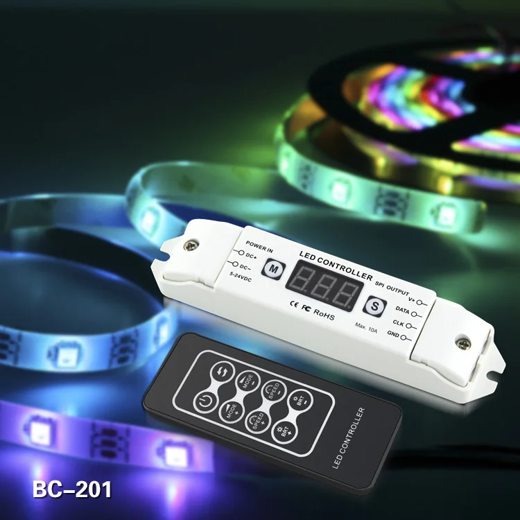 

BC-201 DC5V 12V 24V LED Pixel SPI Strip Controller Digital Addressable Control 2801 2811 2812 6803 8806 IC Tape Strip Lights