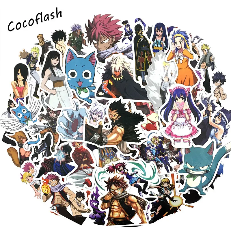 

50 Pcs Japan Anime Fairy Tail Graffiti Stickers Cool Retro Styling For Skateboard Laptop Luggage DIY Decal Doodle Sticker