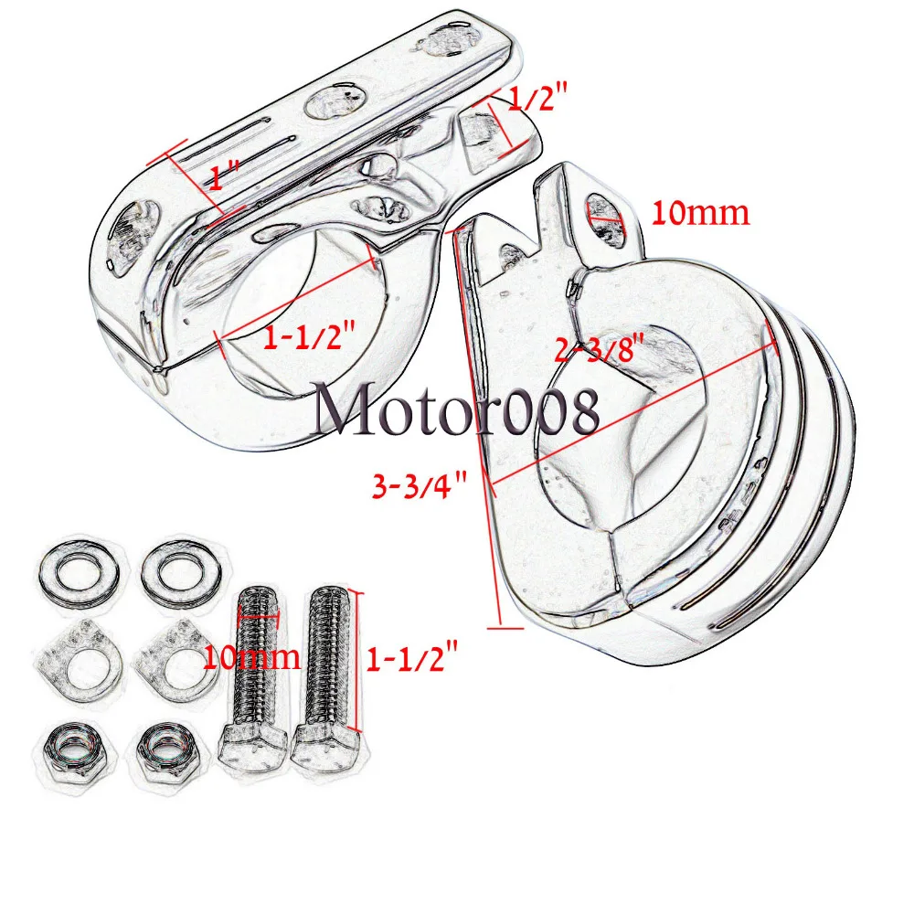 Хромовые Мотоциклетные аксессуары 1," 38 мм защита двигателя шоссе краш-бар подножки Крепление зажим подставка для ног