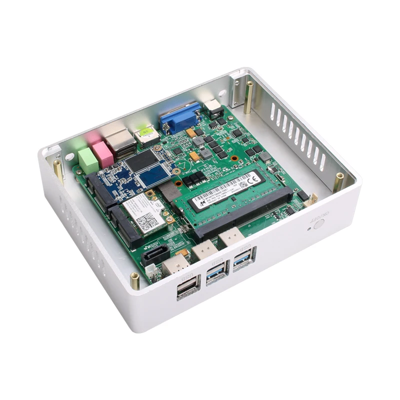  Fanless Mini PC Computer Intel Core i3 5005U i5 4200Y i7 4610Y Windows 10 HTPC HDMI VGA Dual Displa