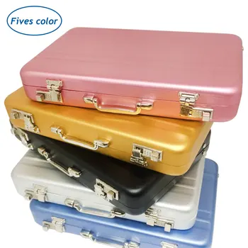 

Fashion Password Box Shape Aluminum Credit Card Box Mini Suitcase Business card Holder Bank Cards Multifunction Storage Boxes