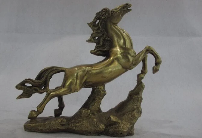 

Collectible bronze lion statue S0646 China classical brass copper carved Lucky gallop horse fengshui figurine Statue B0403