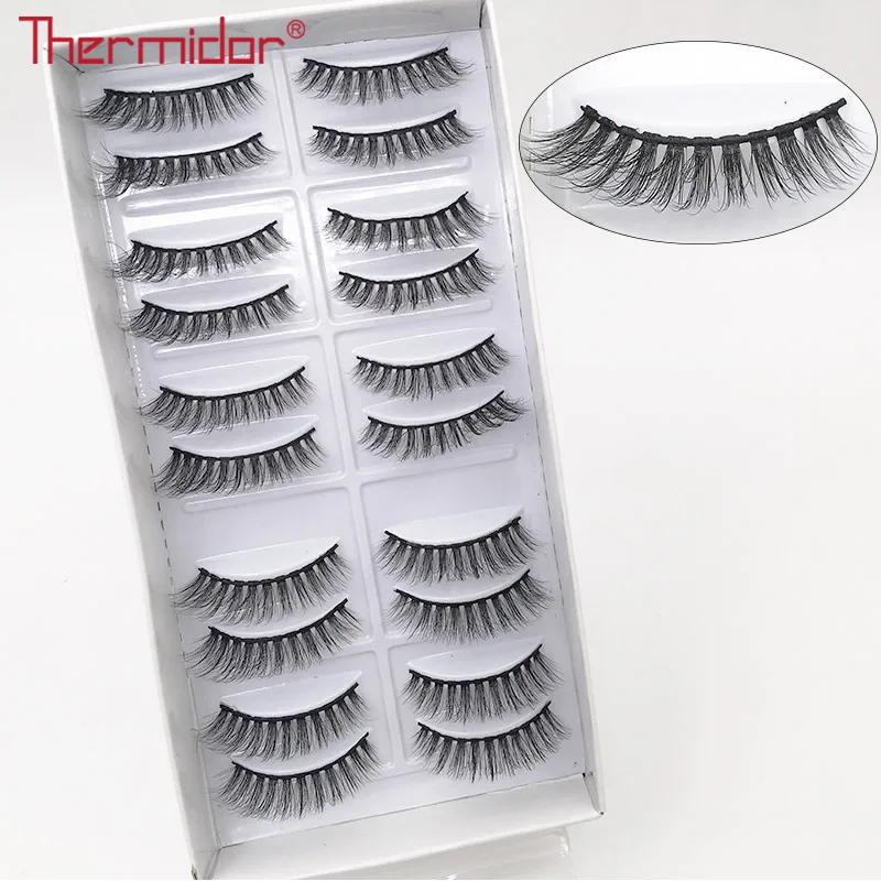 

Thermidor 10 Pairs 3D False Eyelashes Natural Fake Lashes Long Lashes Korean Eyelash Extensions Cruelty Free Double Lashes