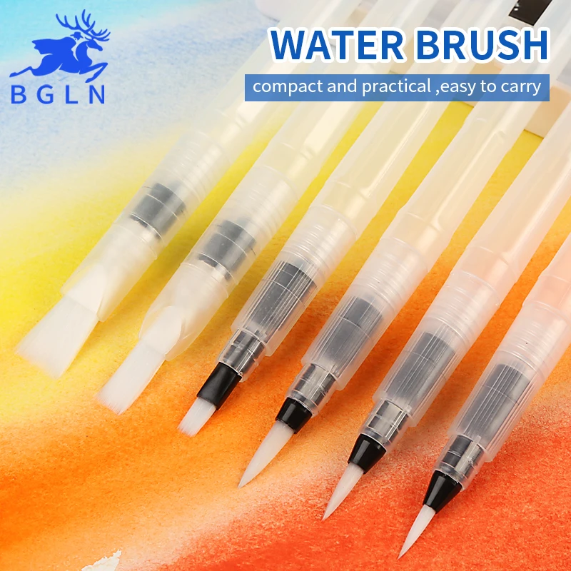 Goedkoop BGLN 3 6 Stks Grote Capaciteit Vat Water Kwast Set Verschillende Vorm Zachte Kalligrafie Schilderen Aquarel Borstel Art levert