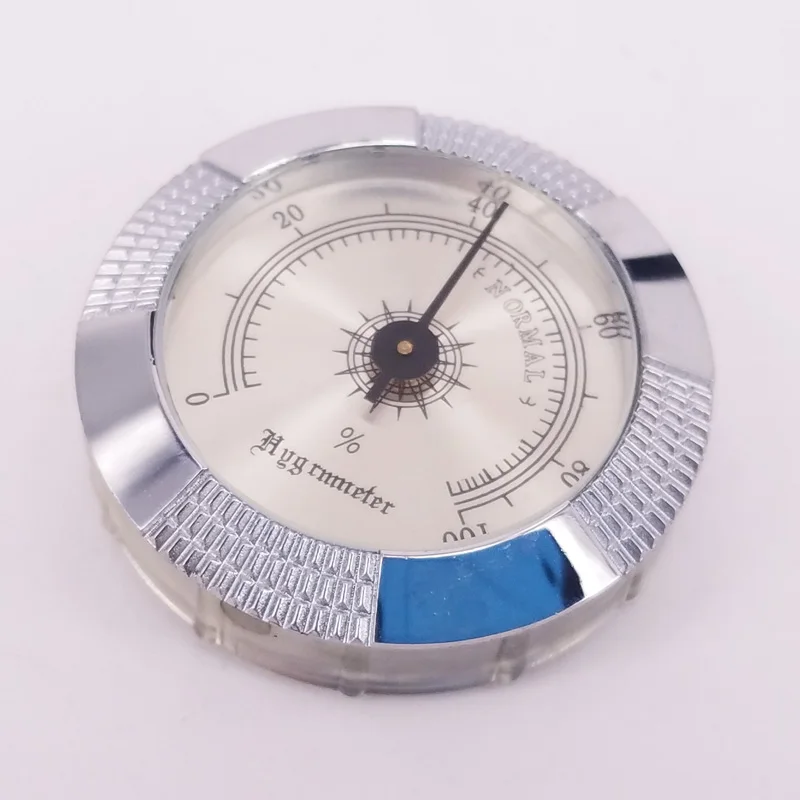 Quality Importers Analog Hygrometer, 47mm Silver Round Glass Analog
