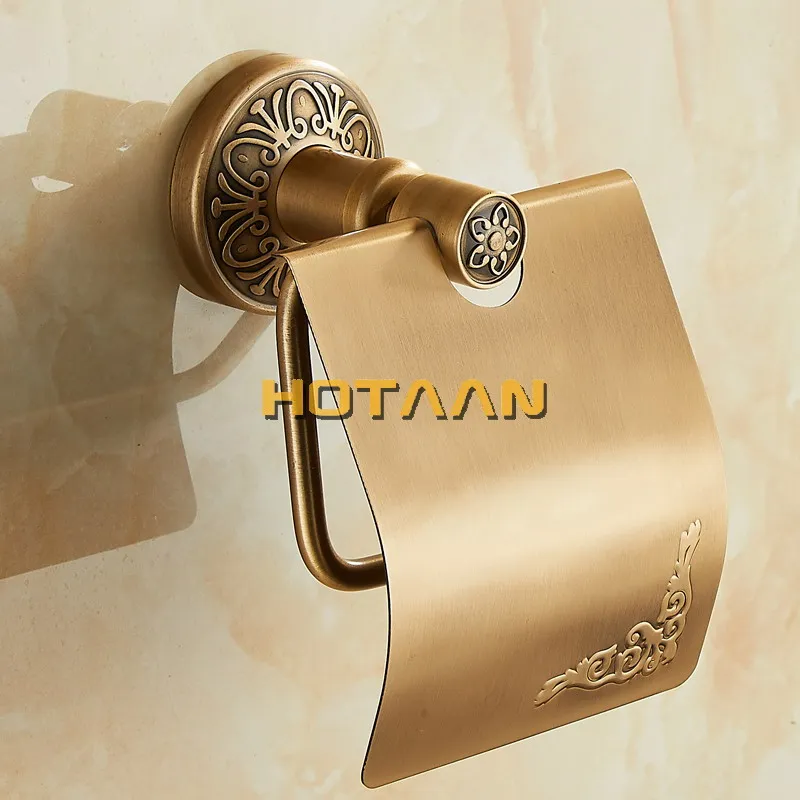 Solid Aluminium Toilet Paper Holder Antique Brass Color Tissue Roll Paper Box Classic Bathroom Accessories Toilet paper holder