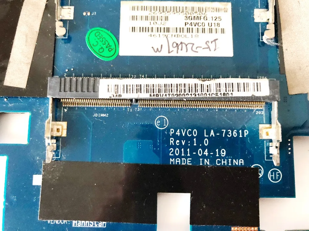 Оригинальный Для ACER 8481 Материнская плата ноутбука I5 2467M P4VC0 LA 7361P испытанное