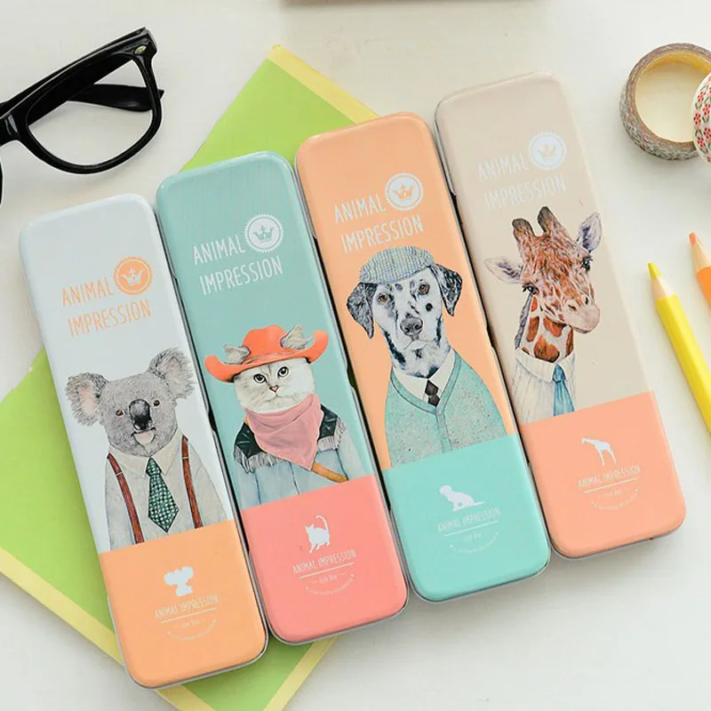 

4 Designs Star Series Stationery School Iron Box Pencil Case For Students School Supplies Stationery Free Shipping BD32