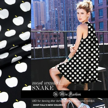 

CNUM SCD016 100% Natural Silk CDC/Dotted,Apple Pattern/Silk Fabric Crepe De Chine/Width 1.25yd Thickness 14mm