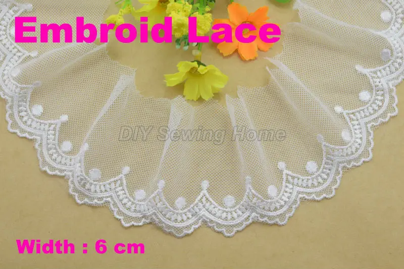 6 см ширина Вышивка Кружева Швейные гипюровые ленты отделка или Ткань основы