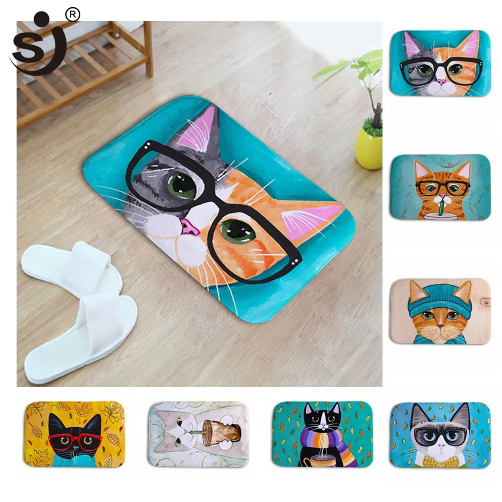 

Dropship 40*60cm Cartoon Cat Animal Non Slip Bath Mat For Bathroom Carpet Rugs Tapis Salle De Bain