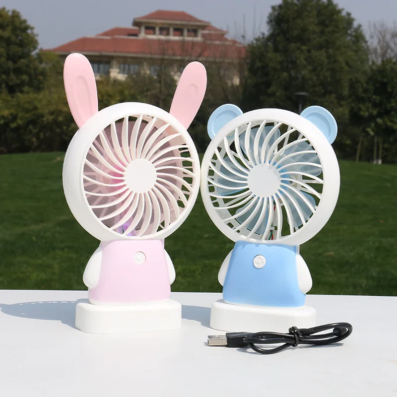 

Creative Animal Night Lamp Fan Summer Outings Base Mini Hand-held Big Wind Student Office USB Desktop Pleasantly cool Small Fan