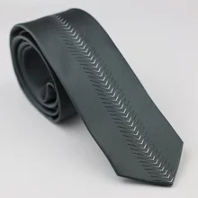 Lammulin Для мужчин новинка узкий галстук серого цвета с Серебристая стрела полосатый галстук из жаккардовой ткани, качество галстук-бабочка Свадебный cravate 6 см