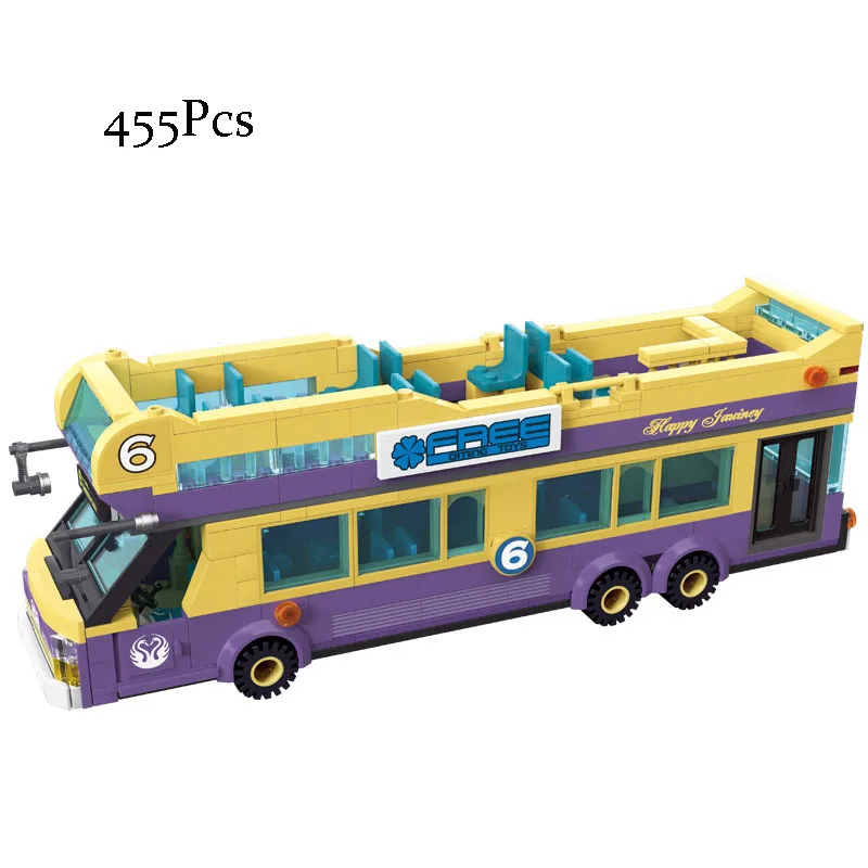 

Models building toy 1123 455Pcs Sightseeing Bus Tourist Attraction Guide Tourist Building Blocks compatible with lego toys
