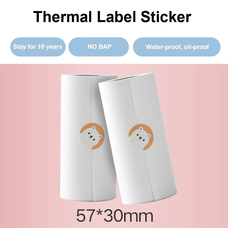 

ISSYZONEPOS Thermal Photo Paper Label Sticker Receipt Paper for Management Mini Printer IMP028 (Three Rolls Per Parcel)