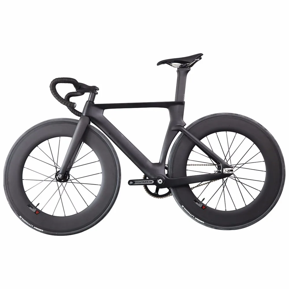 Flash Deal 2016 ICAN Professional Carbon Track Complete Bike UD Matte Track Fork single speed carbon bicycle fix gear bike 0