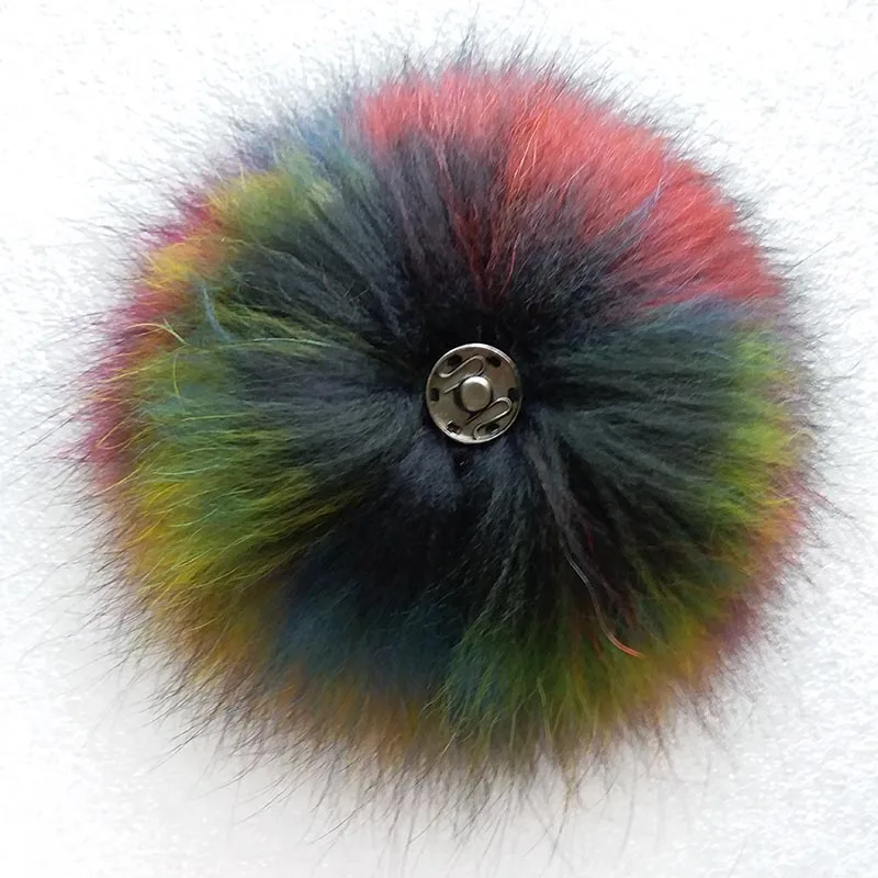 raccoon fur pompoms multi colors