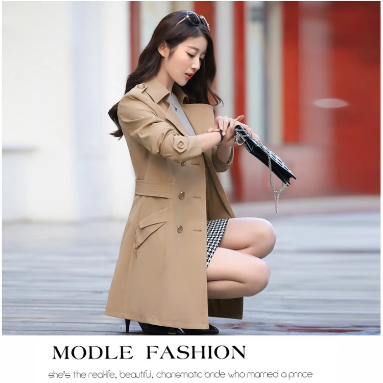 Новое модное длинное пальто для женщин, весна-осень, женское офисное пальто, женская верхняя одежда, тренчкот для женщин