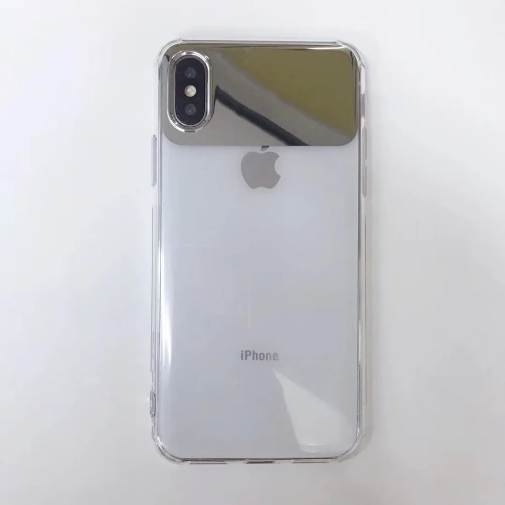 HUANQING Fashion mirror cell phone shell For X XR XS Max transparent For iPhone 6 6S 7 7Plus 8 8Plus Protective Cover case06