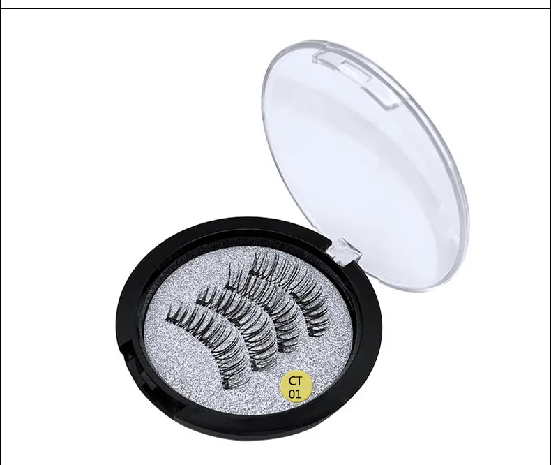 

Brand New 3D Three Magnetic Fake Lashes Hand-made Natural Long False Eyelashes 24P 52HB CT01 CT03 20pairs/lot DHL Free