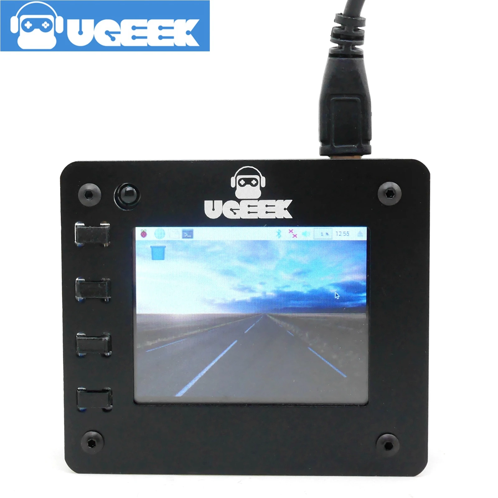 

UGEEK 2.2 inch screen and Ultra-thin Aluminum Alloy CNC Case and screen plate for Raspberry Pi 3A+|Metal Portable Box