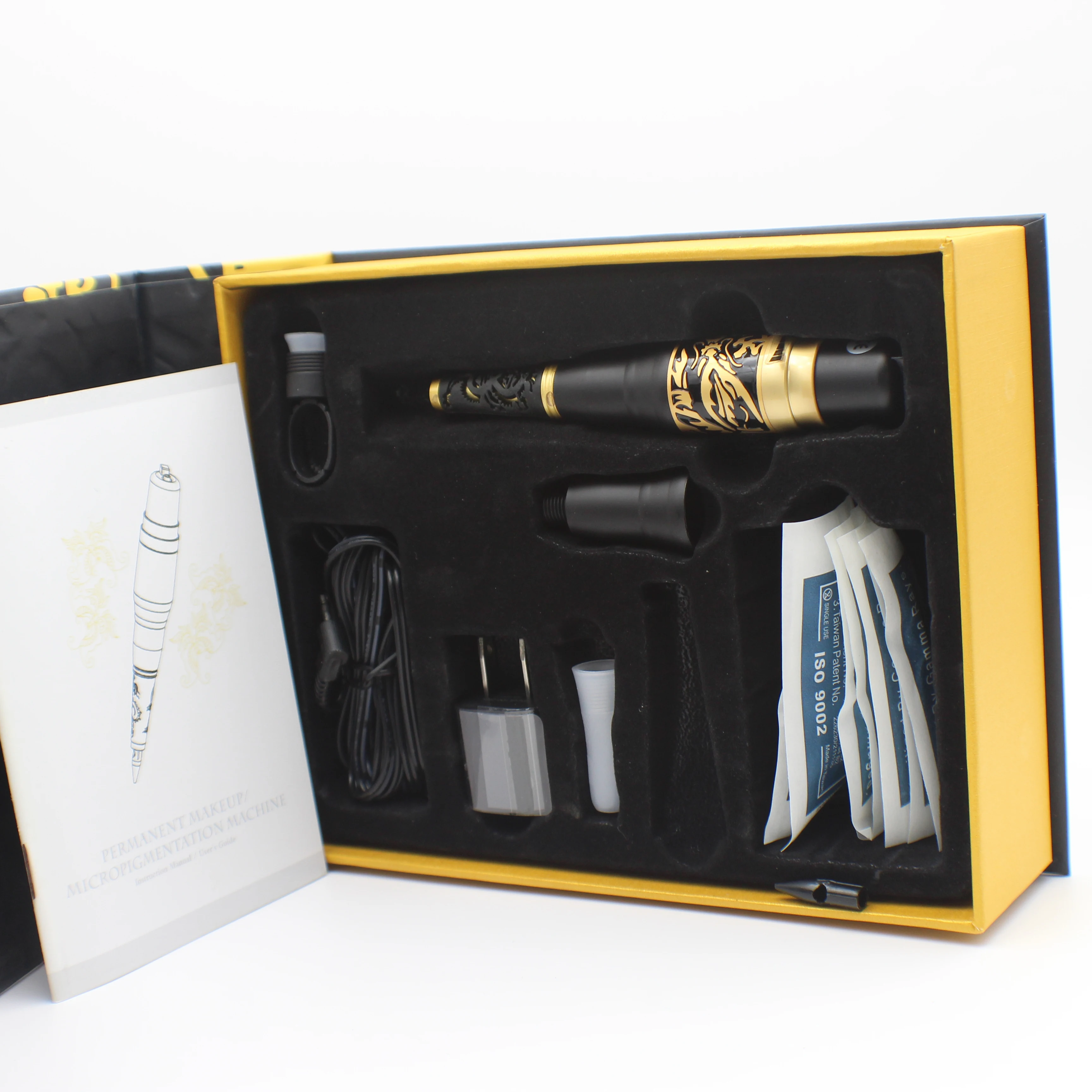  1 Set Professional Gold Dragon Rotary Permanent Makeup Tattoo Machine Kits Complete Cosmetic Tattoo