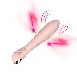 Двойная функция электрошок 7 скоростей Вибрация вытяжное кольцо силиконовый G spot vagianal фаллоимитатор AV клитор массажер секс-игрушка для