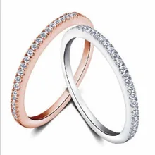 925 пробы серебро AAA+ кубический цирконий ободок CZ Шарм cz бар Изысканная тонкая цепочка простая девушка кольцо-072