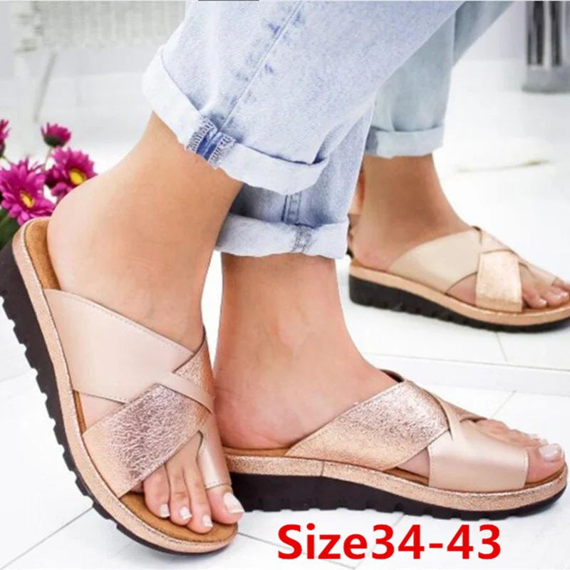 

Large size 35-43 Rome Cross Platform Sandals Women flip flops 2019 Summer Hot Sexy Peep Toe Fashion Beach Casual Flat Slippers