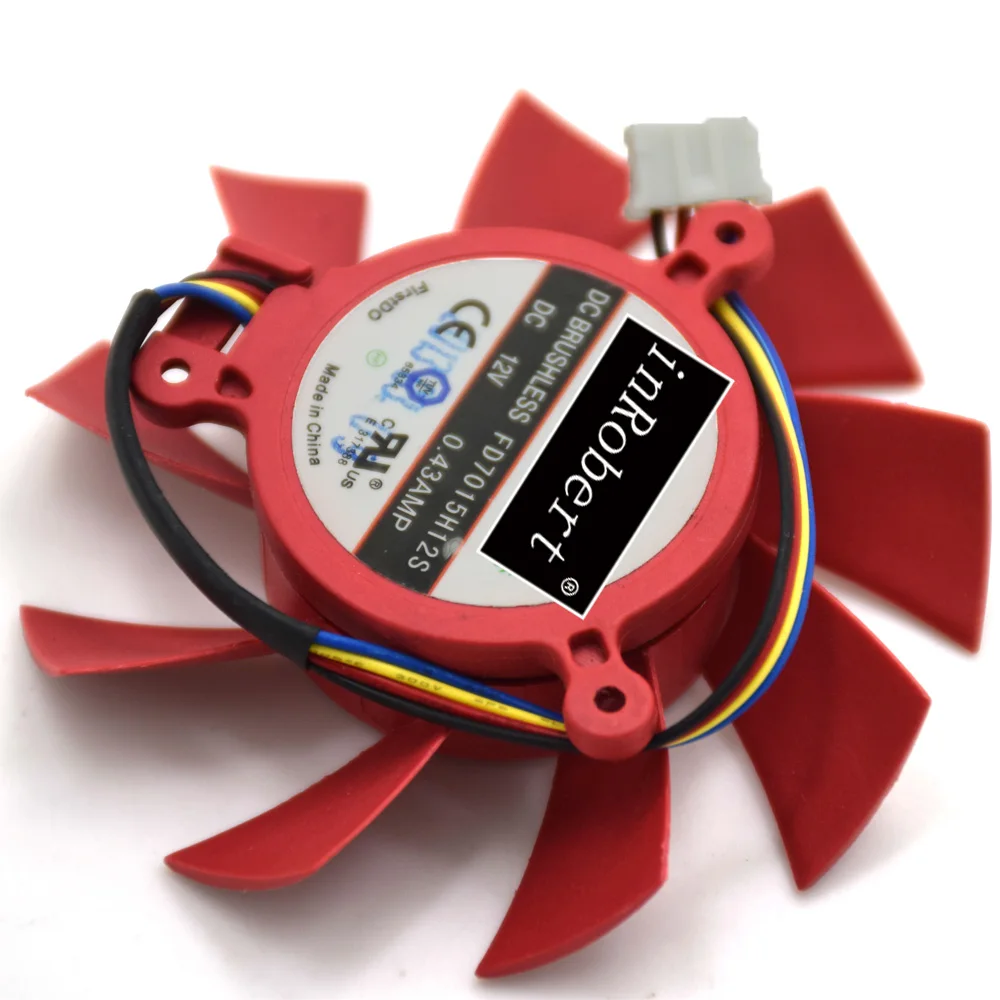 Видеокарта Firstd FD7015H12S 65 мм кулер вентилятор VGA 39 12 В 0.43A 4 провода pin Замена HD5770 HD5850
