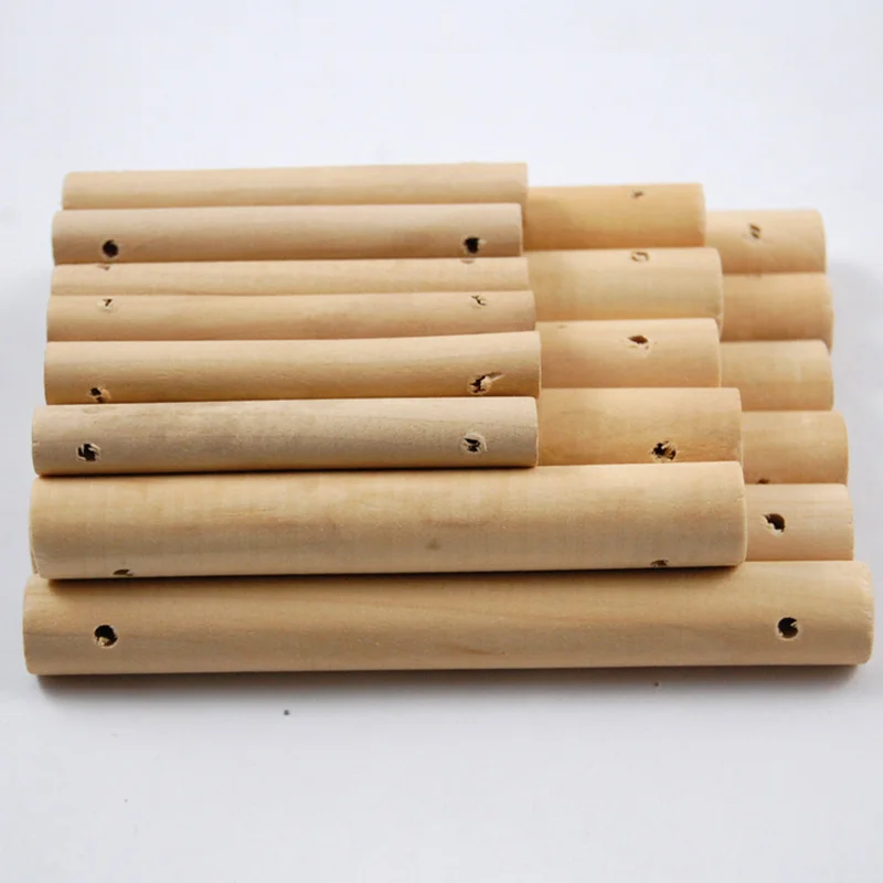 10pcs Wooden stick with hole geometry round wooden tube DIY wood for pet ladder Indian Dream Catcher Net party decoration