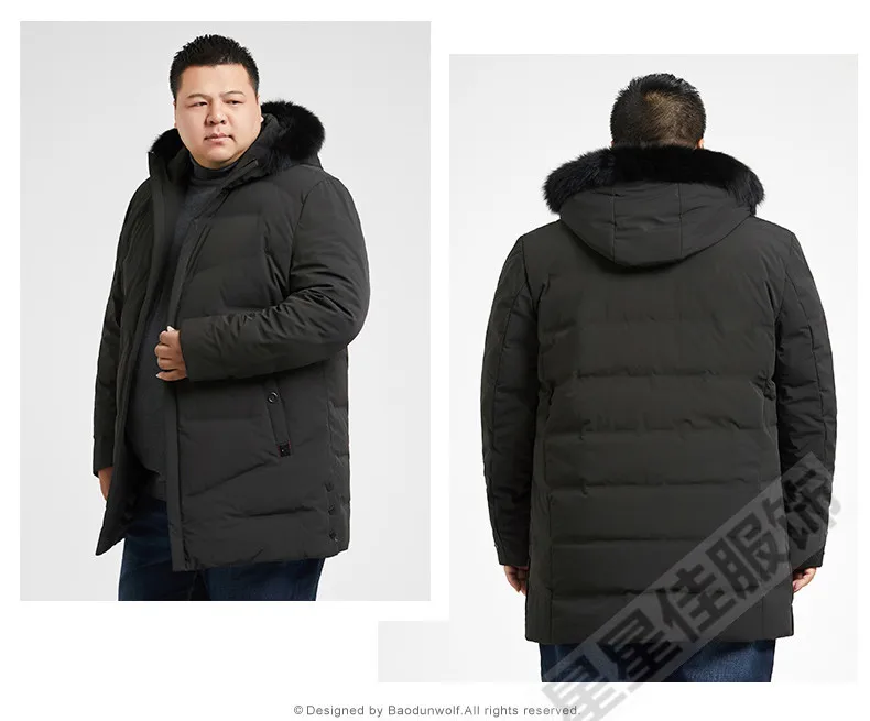 Плюс 10XL 9XL 8XL 6XL 5XL новая жесткая зимняя куртка на гусином пуху для мужчин утепленная верхняя одежда натуральный мех с капюшоном водонепроницаемый ветрозащитный