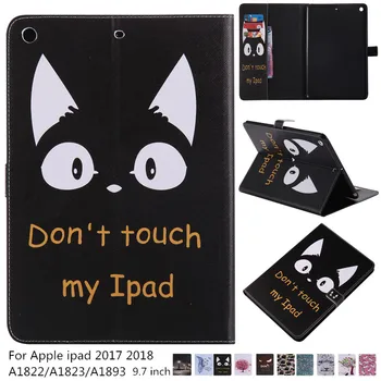 

For New iPad 9.7 inch 2017 Painted PU Leather Magnetic Flip Smart Stand Case Cover For iPad 9.7' 2018 A1822 A1893 shell + pen