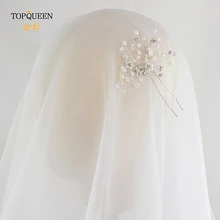 TOPQUEEN HP103 новые модные свадебные аксессуары для волос жемчуг бусины Кристалл заколки для волос Цветочные Шпильки Бар Свадебные украшения