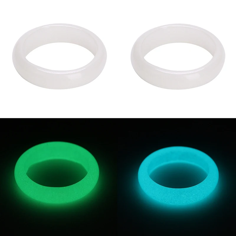 

1Pcs Rarely 2 Size Natural Fluorite Luminous Stone Glow In Dark Ring Fine Jewelry Wholesale