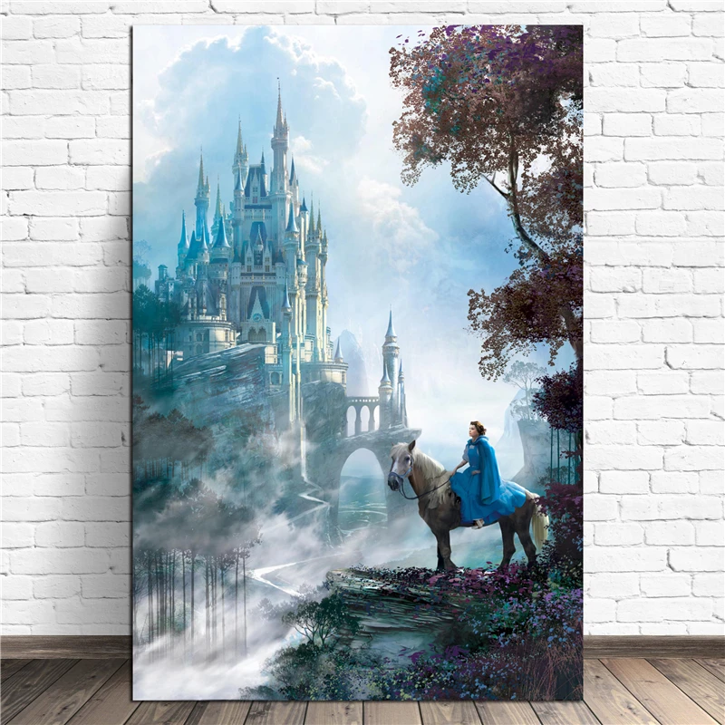 

Belle Approaches Of Beauty And The Beast Art Canvas Poster Painting Wall Picture Print Modern Home Bedroom Decoration Framework
