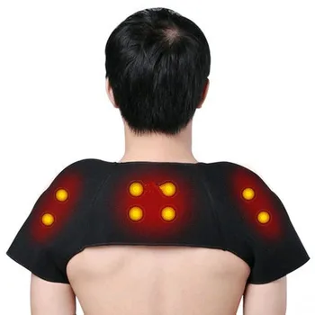 

Tourmaline Infrared Self Heating Magnetic Therapy Double Shoulder Pad Brace Support Wrap Massager