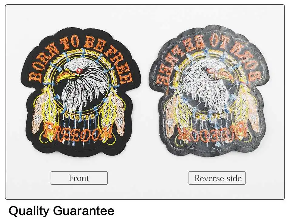 Embroidery Patches For Clothing SamllLarge Iron On EagleLive To RideFreedomAnimalBiker Patches Motorcycle Patch For Clothing (4)