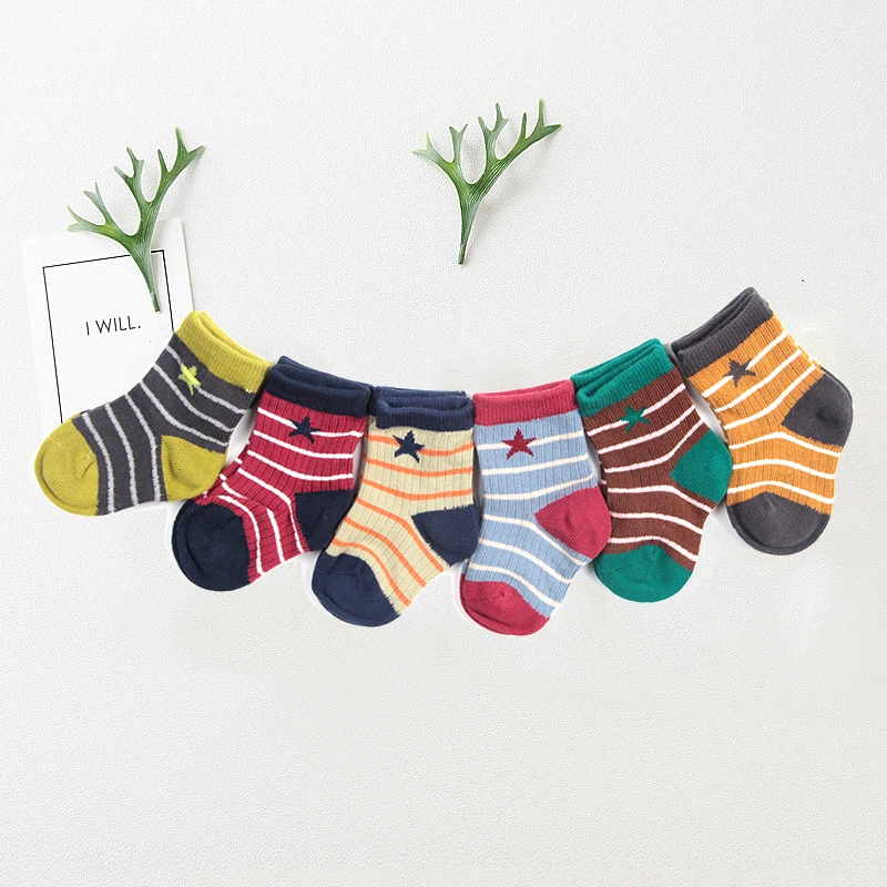 Newborn Gril Boy Socks Little Star Pattern Long Cotton Baby Toddler for Kids 1 Pair | Детская одежда и обувь
