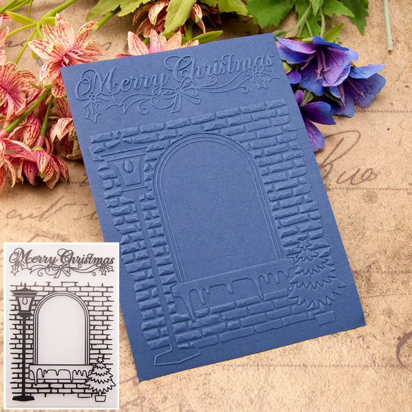 

Merry Christmas Plastic Template Embossing Folder For Scrapbooking DIY Paper Card Photo Album Party Invitation Gift Decoration