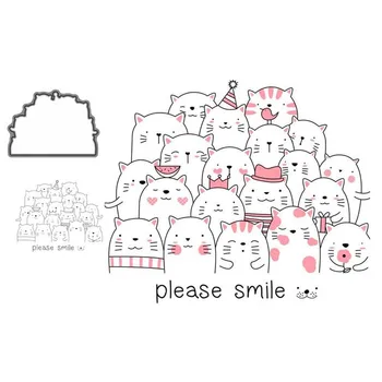 

Cats Metal Cutting Dies and clear stamps DIY Scrapbooking Card Stencil Paper Card Album Decoration Paper