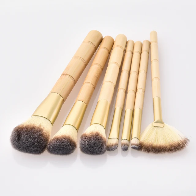BBL 7pcs Bamboo Makeup Brushes Set Portable Face Powder Highlighter Blush Concealer Tapered Blending Eyeshadow Eyebrow Brush Kit 3