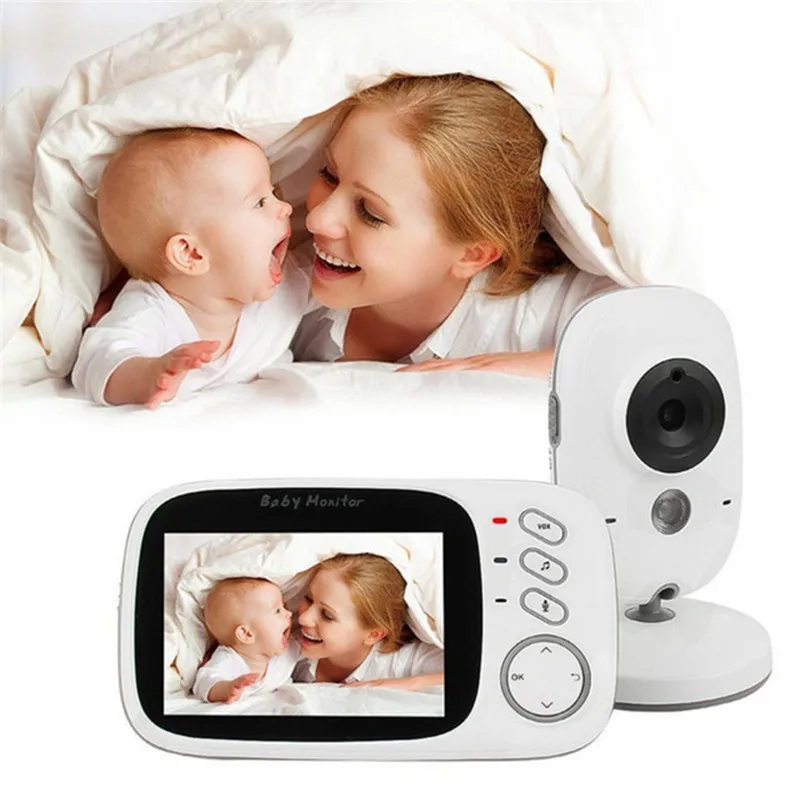 MBOSS видеоняни и радионяни с 3,2 дюймов цветной ЖК-экран инфракрасного ночного видения температура мониторинга двухсторонняя детская камера