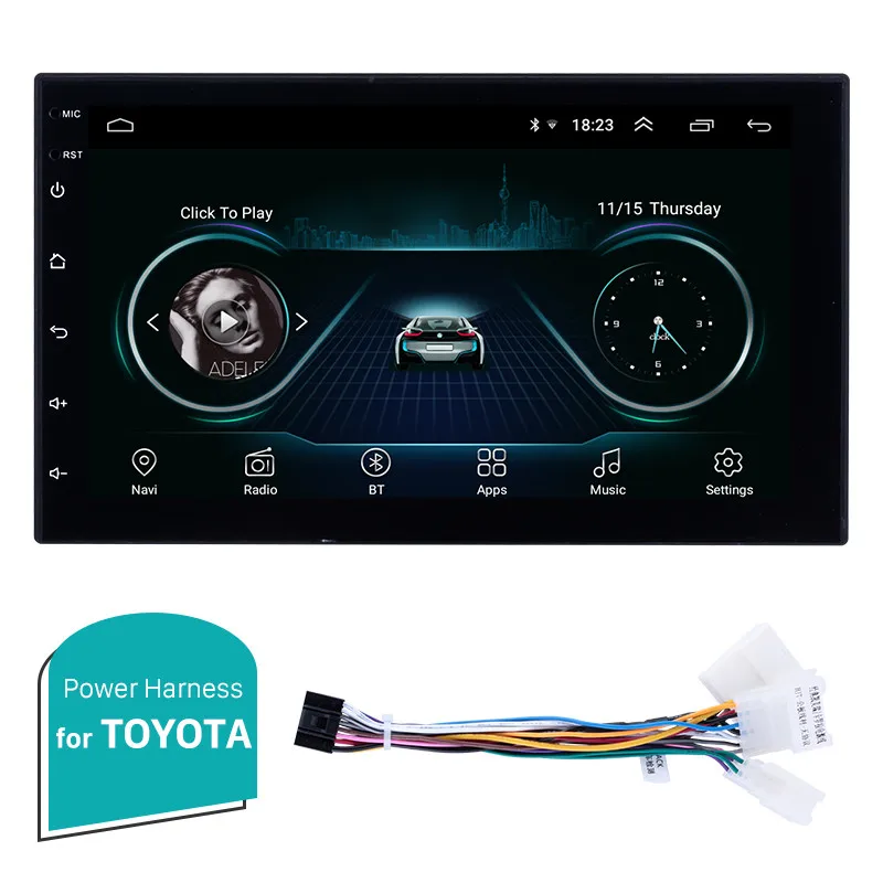 Seicane Универсальное автомобильное радио для TOYOTA COROLLA Camry бренд Land Cruiser Hilux PRADO RAV4 Android 8,1 gps мультимедийный плеер головное устройство - Цвет: for Toyota cable