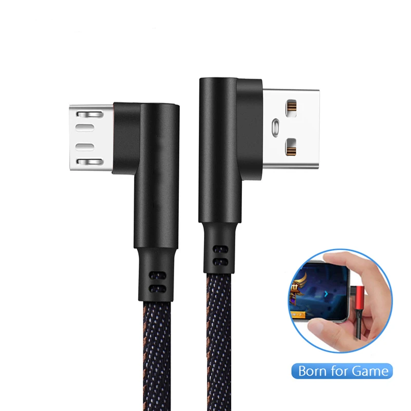 Зарядный кабель Micro Usb под прямым углом 90 градусов Kabel для Samsung J7 J5 J3 2018 A6 A7 зарядный