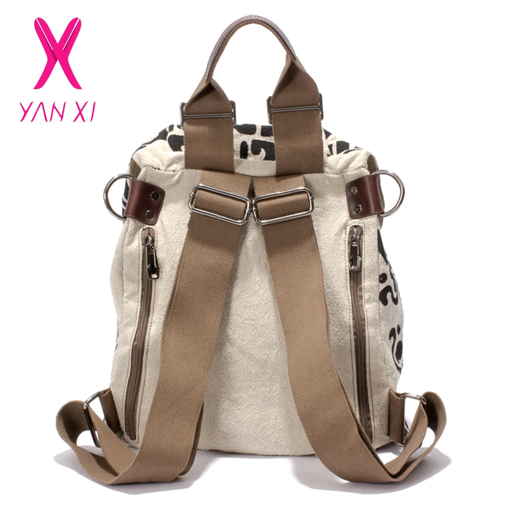 YANXI новые зимние унисекс рюкзаки Ретро хлопковые тканевые мягкие школьные