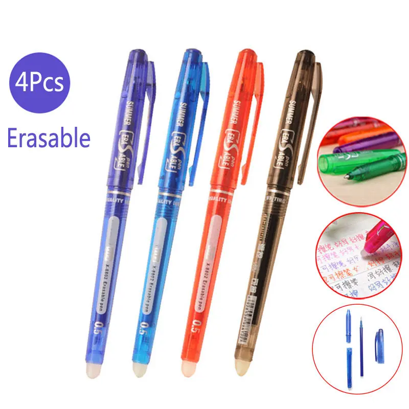 0.5mm 4pcs/set Erasable Pen Or 8Pcs/Set Erasable Refill Gel Pen Ink