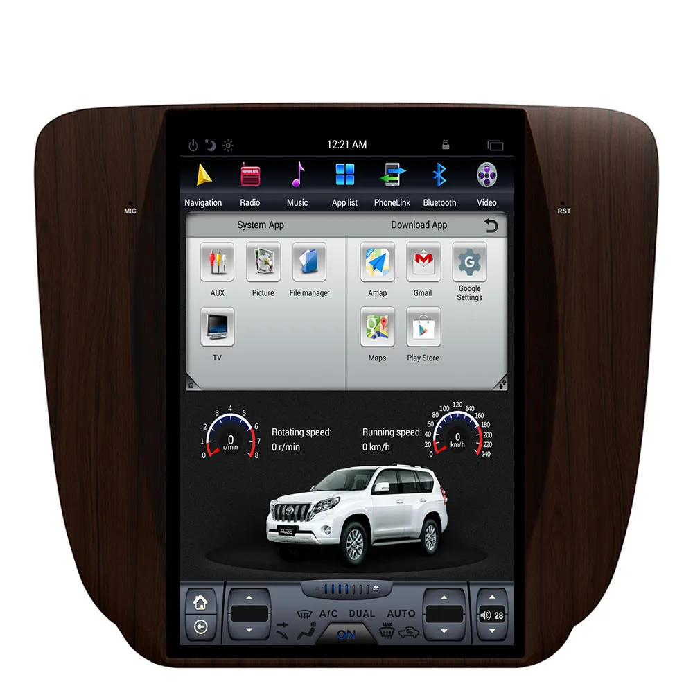 Aotsr 12," ips Android 7,1 Tesla стиль автомобиля нет dvd-плеер gps навигация для GMC Yukon 2007-2012 стерео блок мультимедиа WiFi - Цвет: wooden