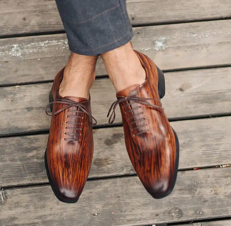 wood grain dress shoes